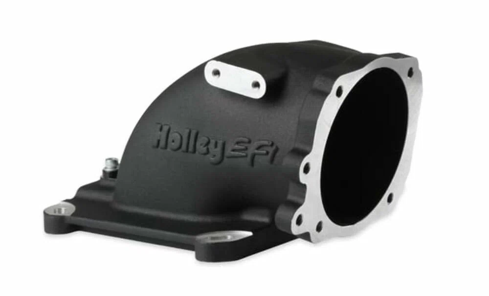 Holley EFI 300-240FBK - Throttle Body Intake Elbow 4150 - Fits Ford Throttle Bodies-Black Finish